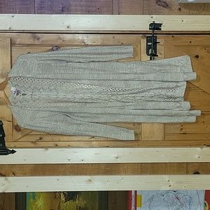 Tan Knit Long Sleeve Duster Alya Brand from Francesca's Size Large